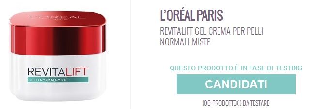Candidati per diventare tester della crema gel Revitalift di L’Oréal Paris con AlFemminile 1