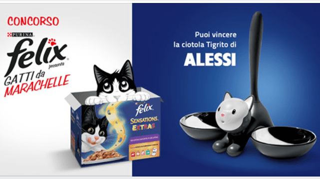 Concorso Felix “Gatti da Marachelle”: vinci ogni giorno la ciotola Alessi Tigrito 2