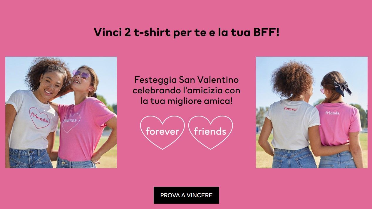 Concorso H&M San Valentino vinci t-shirt Divided migliori amiche