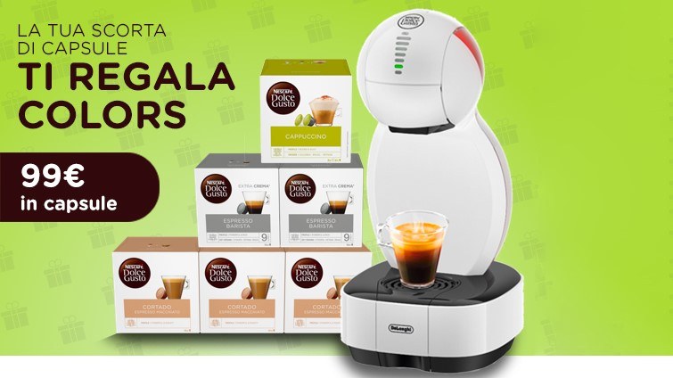 Scorta di capsule Dolce Gusto ricevi la macchina da caffè in regalo