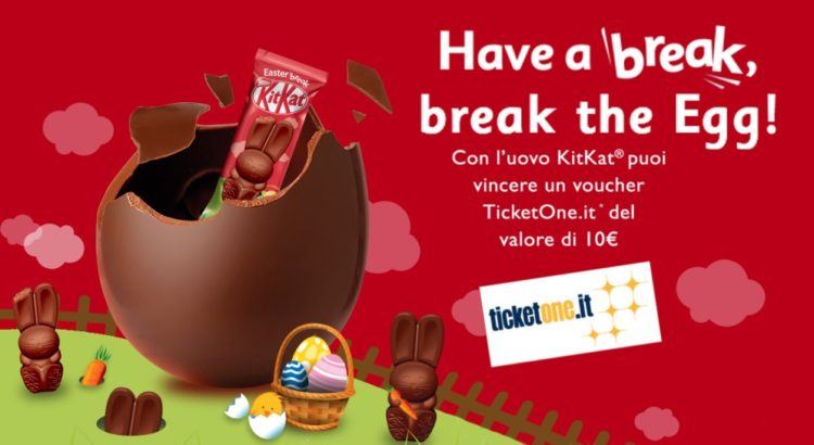 Uova di Pasqua KitKat vinci Ticketone da 10 Euro