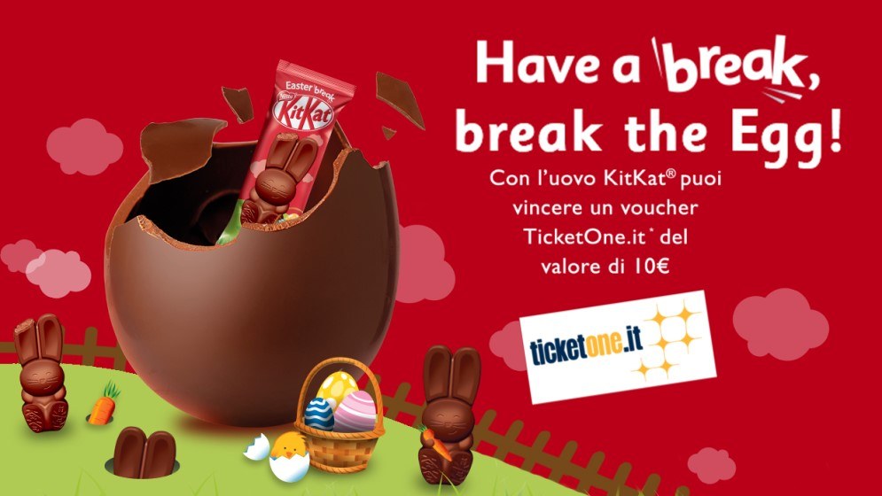 Uova di Pasqua KitKat vinci Ticketone da 10 Euro