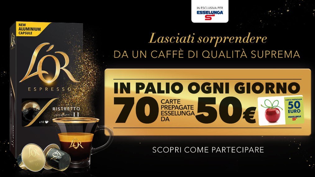 concorso a premi Vinci Esselunga con L Or espresso