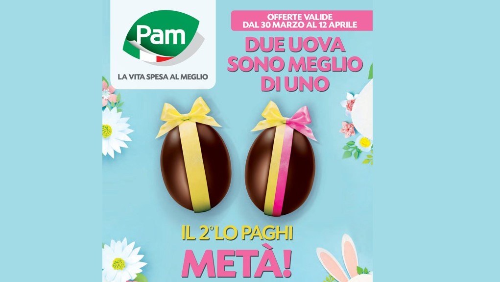 Offerta Pam Panorama uova di Pasqua il secondo lo paghi la metà