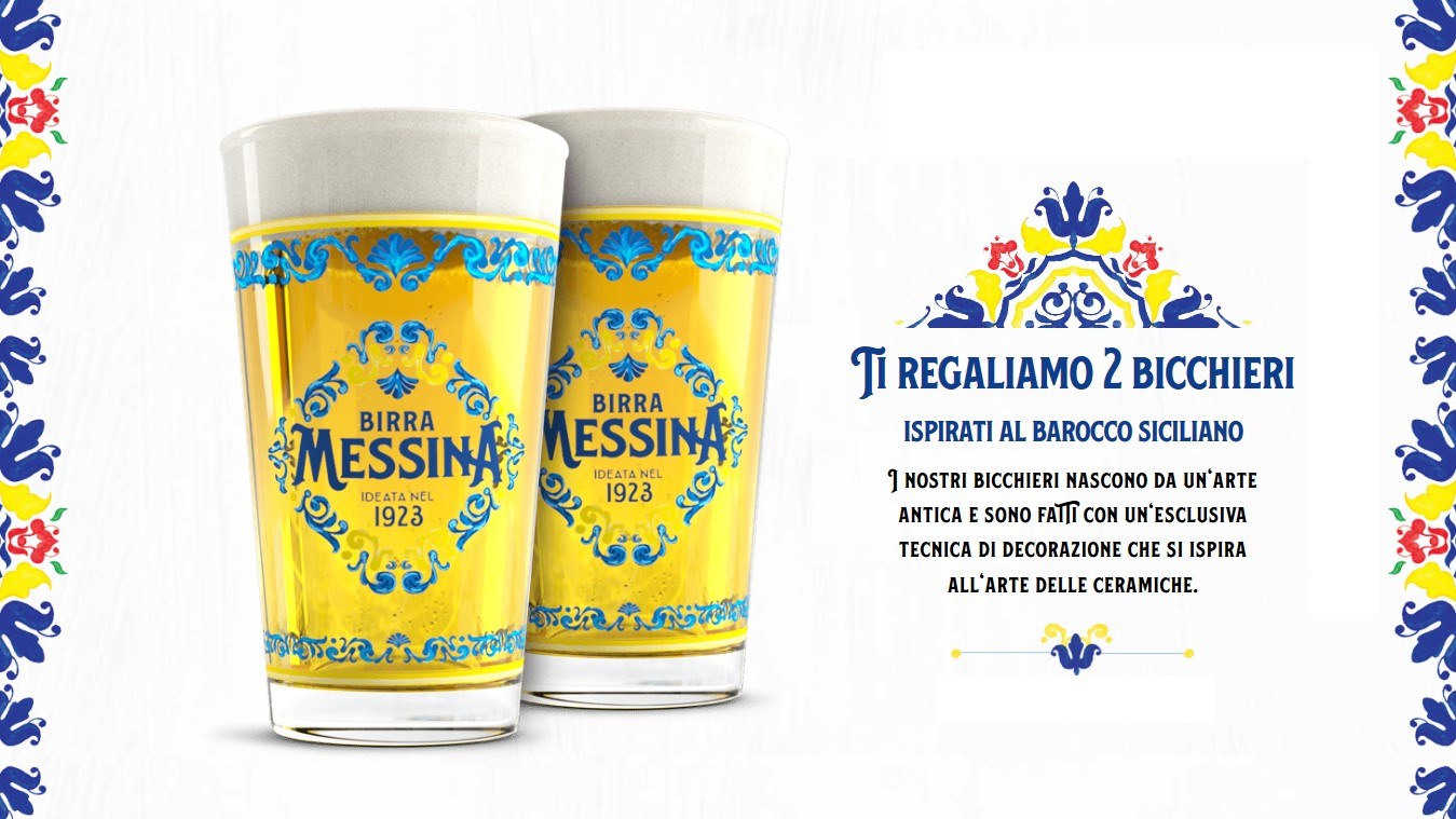 Premio Sicuro Birra Messina Bicchieri Barocco