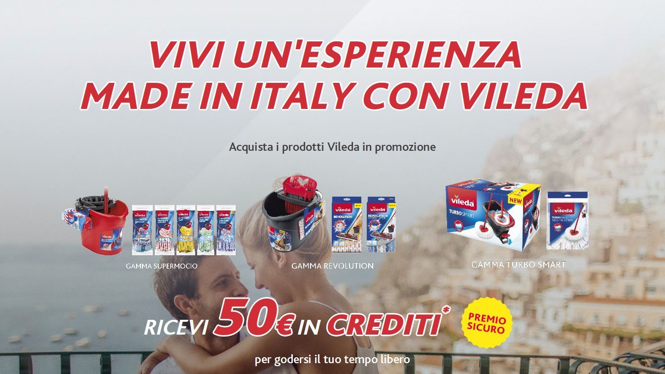 Vivi esperienza Made in Italy con Vileda premio sicuro voucher esperienza TLC