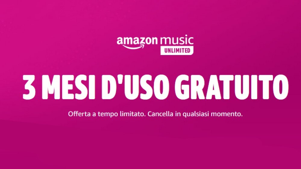 Amazon Music Unlimited musica in streaming gratis per 3 mesi