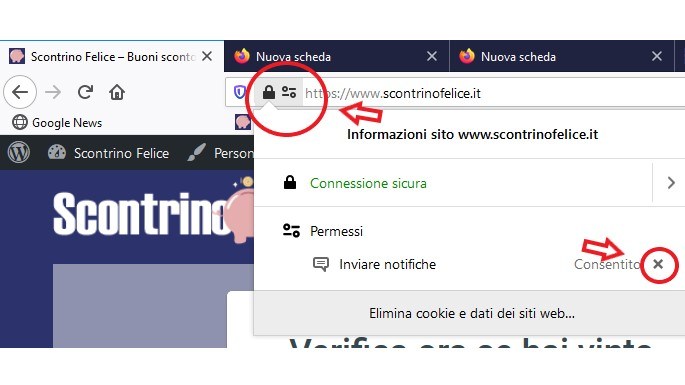 Rimuovere notifiche web push