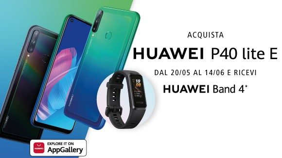 Huawei P40 lite E ricevi Huawei band 4 come premio certo