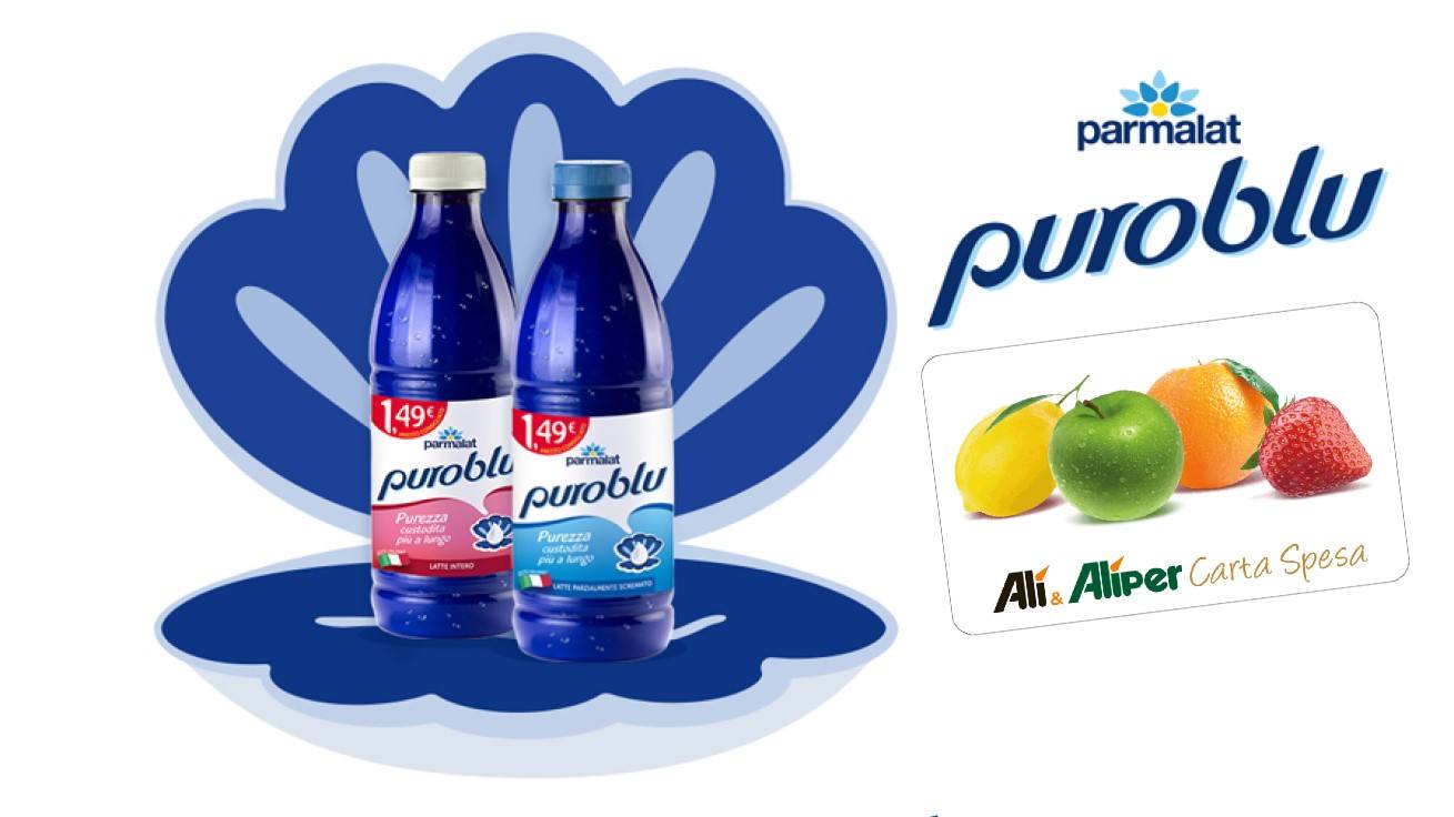 Concorso Parmalat PuroBlu da Alì e Alìper vinci buoni spesa da 100 euro