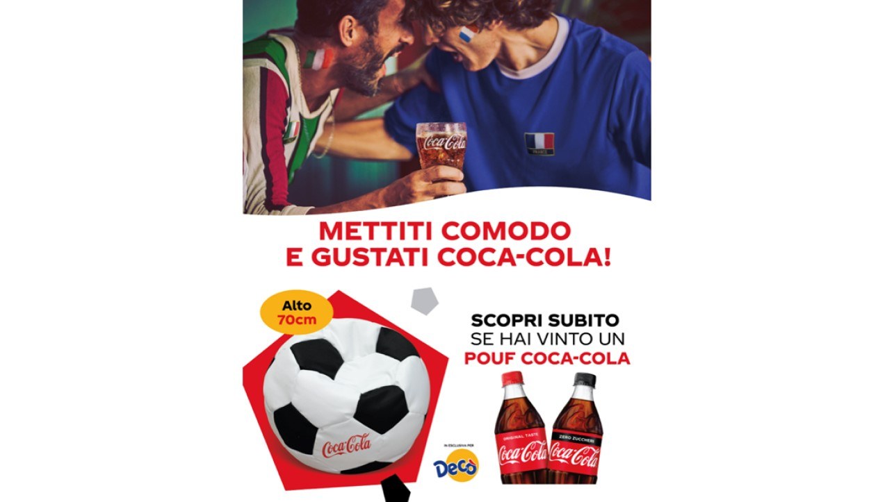 Concorso Coca-Cola da Decò vinci 50 Pouf a forma di pallone da calcio
