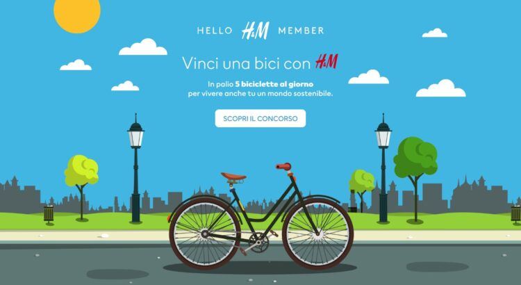 Concorso gratuito H&M: vinci 5 biciclette Olmo al giorno!