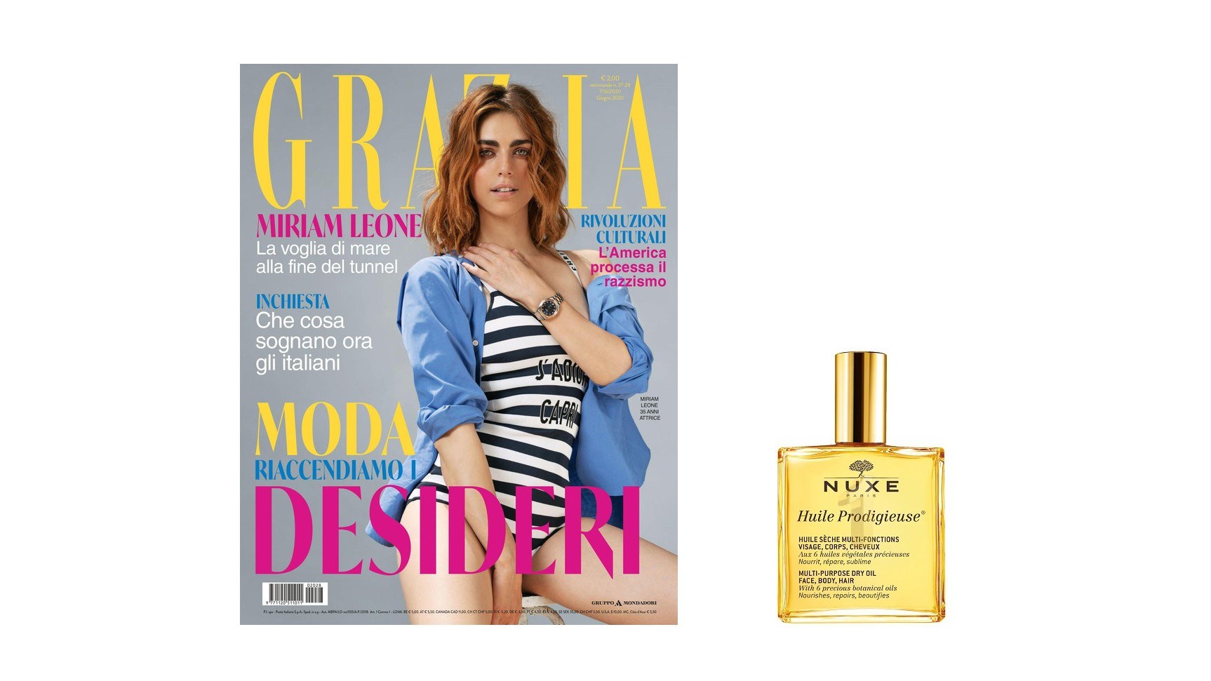 Omaggi in Edicola Olio Prodigioso Nuxe con Grazia