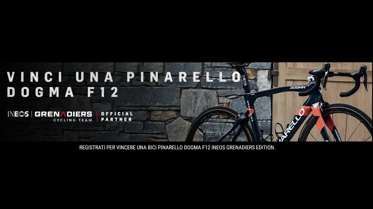 Concorso gratuito Science in Sport vinci Bici Pinarello Dogma F12 Ineos Grenadiers Edition
