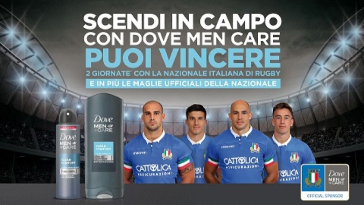 Concorso In prima linea con Dove Men+ Care vinci maglie e partite della Nazionale Italiana di Rugby