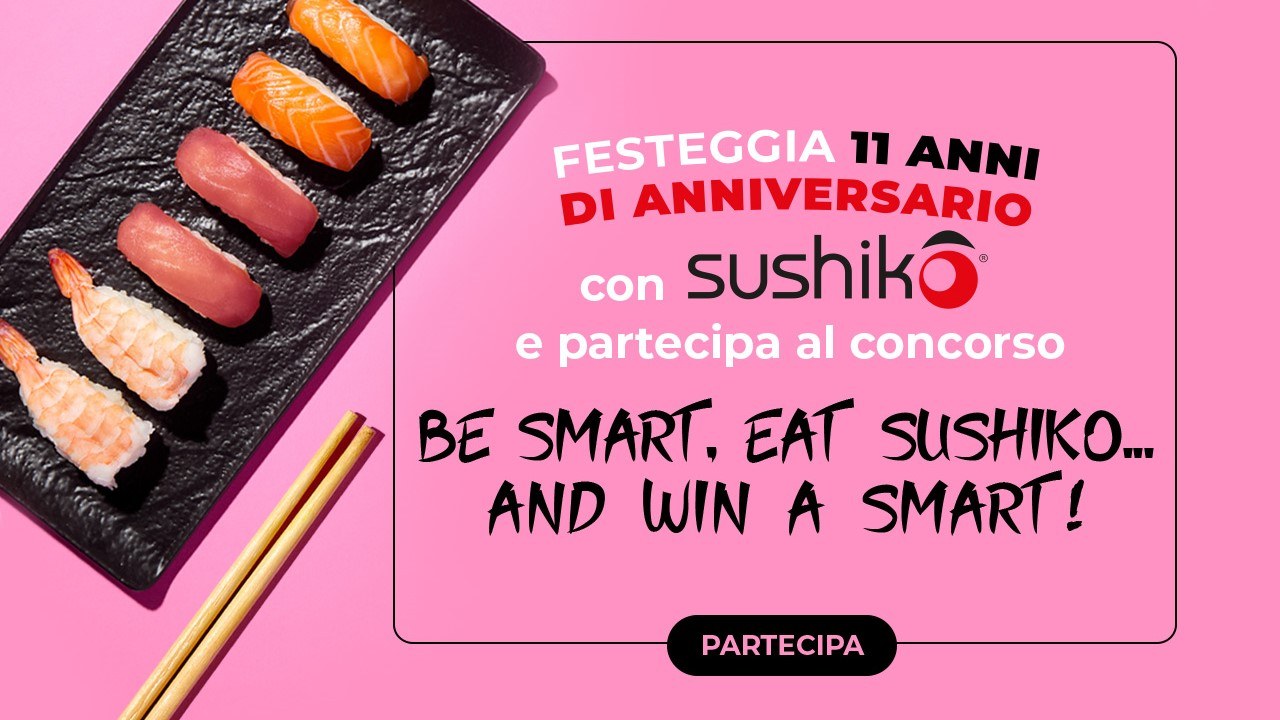 concorso a premi Be Smart Eat Sushiko vinci Smart fortwo