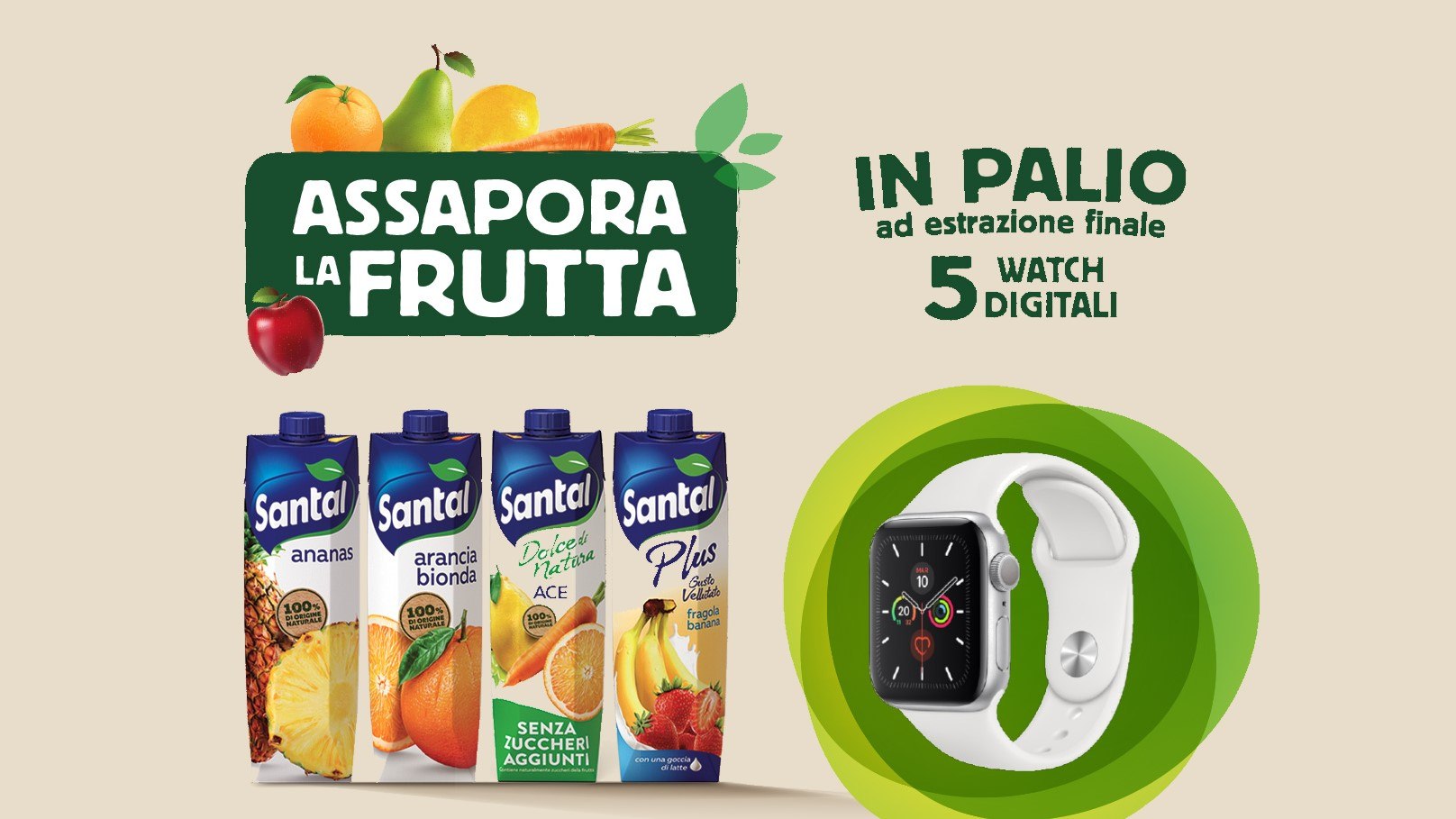 Concorso Santal Assapora La Frutta 2020 vinci 5 Apple Watch