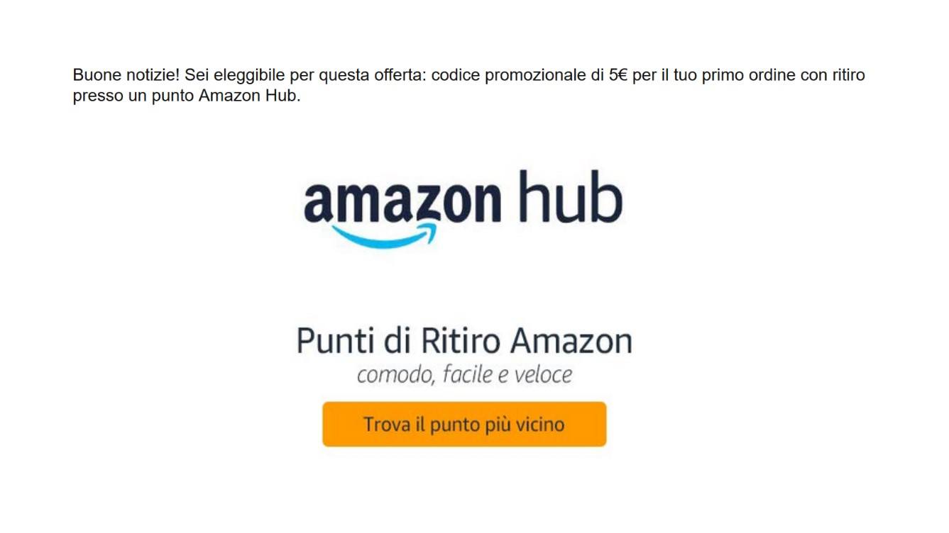 Utilizza Amazon Hub Locker e Counter e ricevi un buono da 5 euro