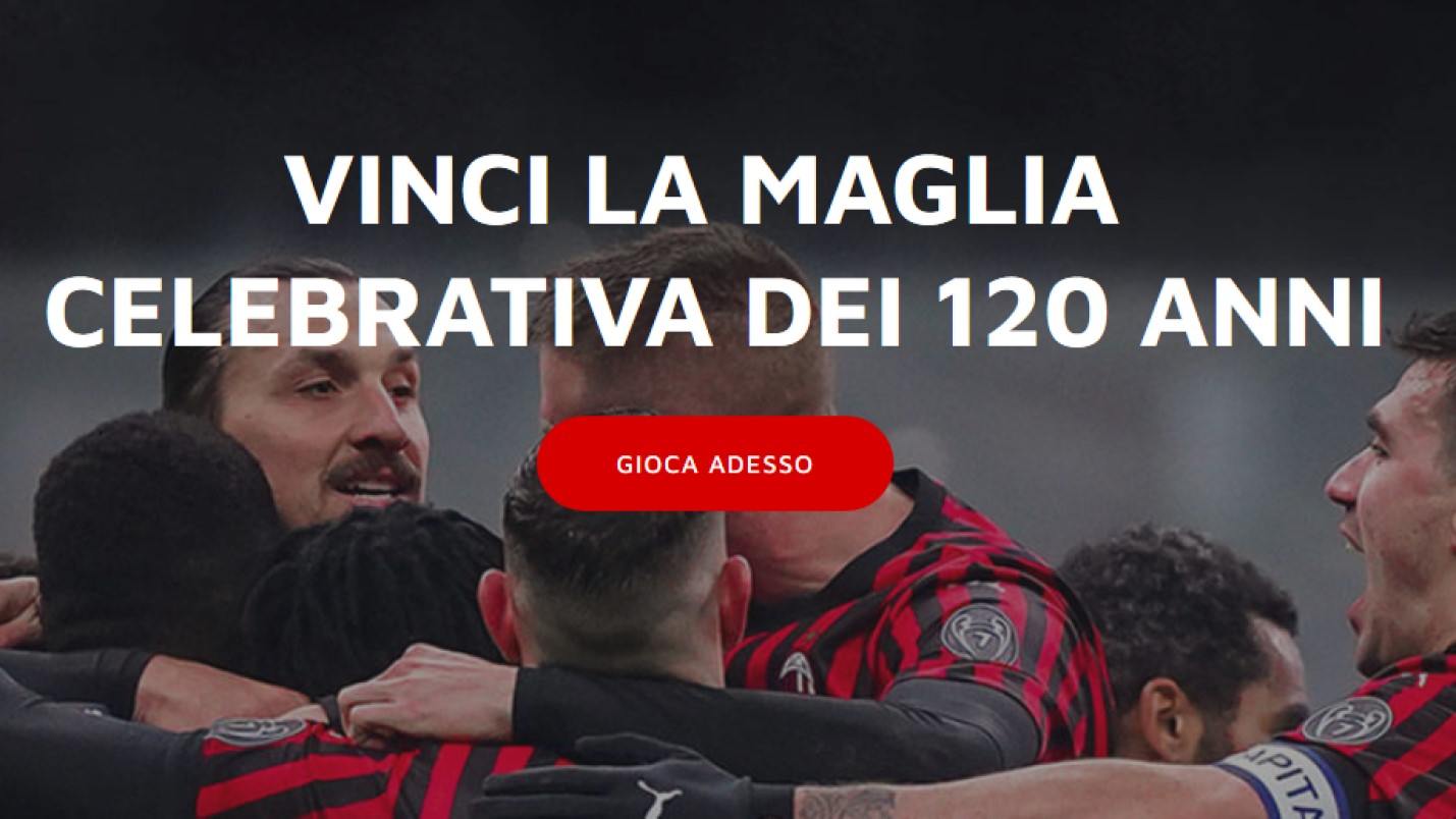 Vinci gratis esclusiva maglia 120 anniversario AC Milan