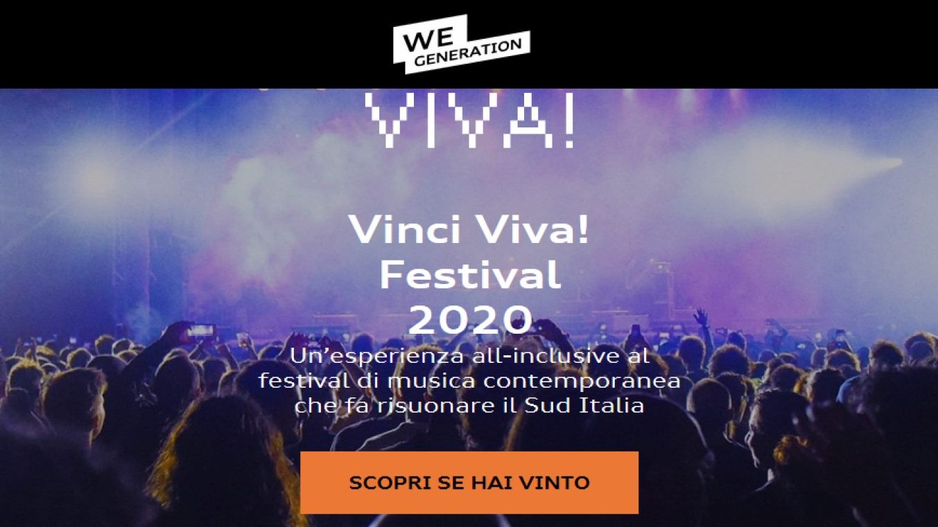 Contest Audi We Generation vinci Viva Festival 2020