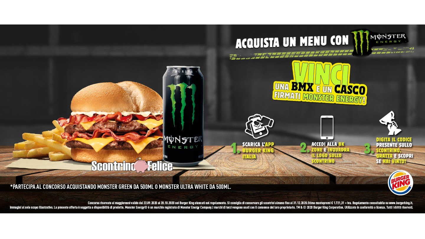 Concorso Monster e Burger King vinci una bicicletta BMX e un casco