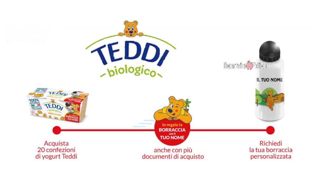 yogurt Teddi ti regala la borraccia con il tuo nome