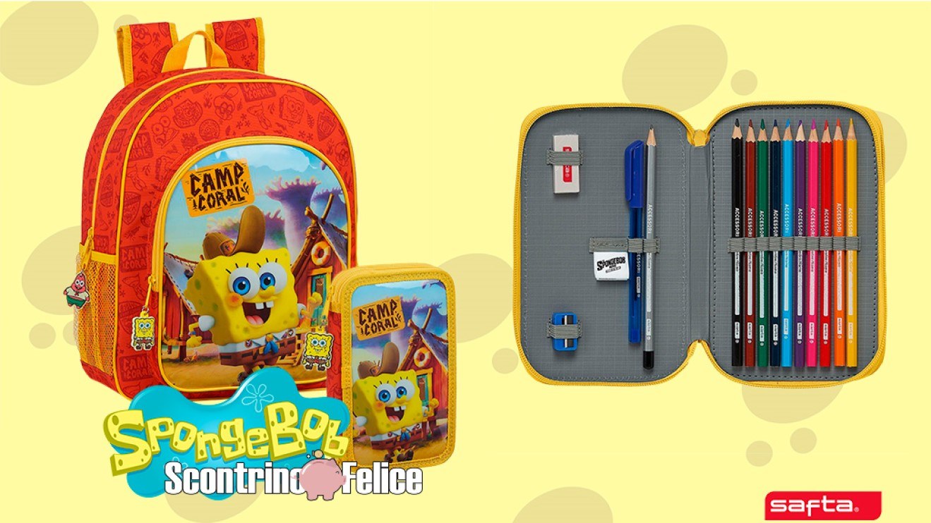 Vinci gratis set di zaino astuccio SpongeBob Safta con Mayoral