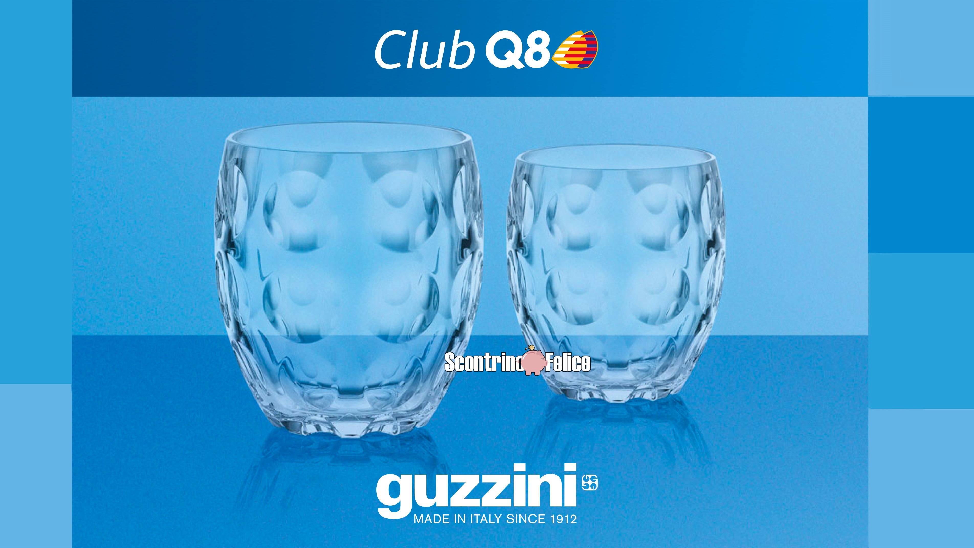 Fai rifornimento da Q8 e ricevi in regalo i bicchieri Guzzini