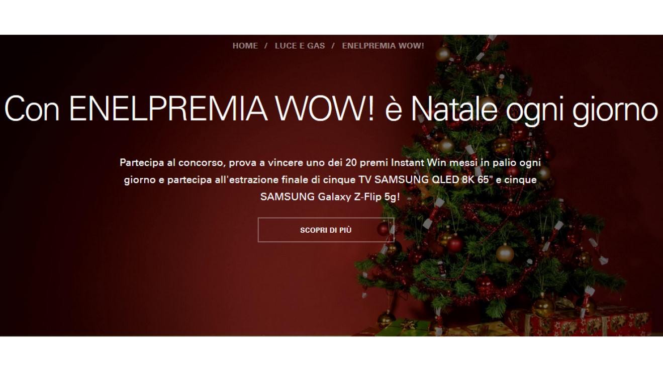 Con ENELPREMIA WOW è Natale ogni giorno