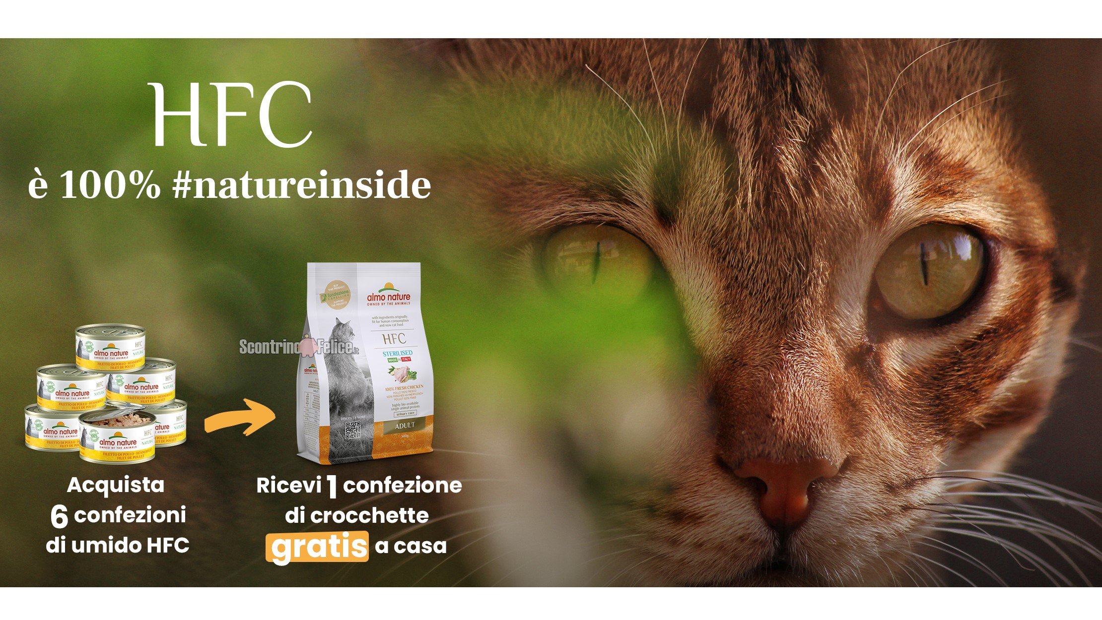 Acquista 6 HFC di Almo Nature umido gatto e ricevi la nuova crocchetta HFC gratis a casa tua