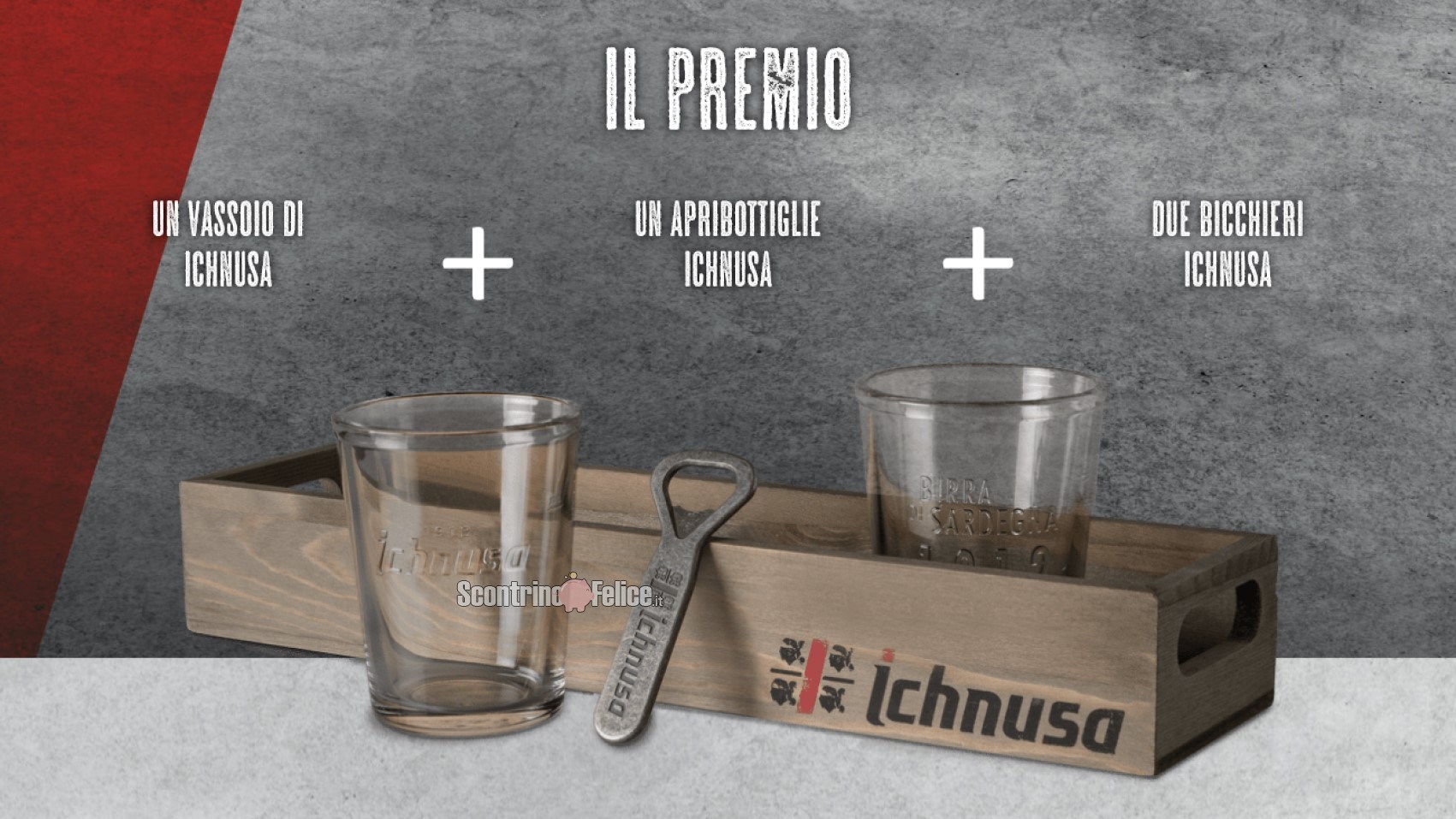 Birra Ichnusa premio certo Kit vassoio bicchieri apribottiglie 2021