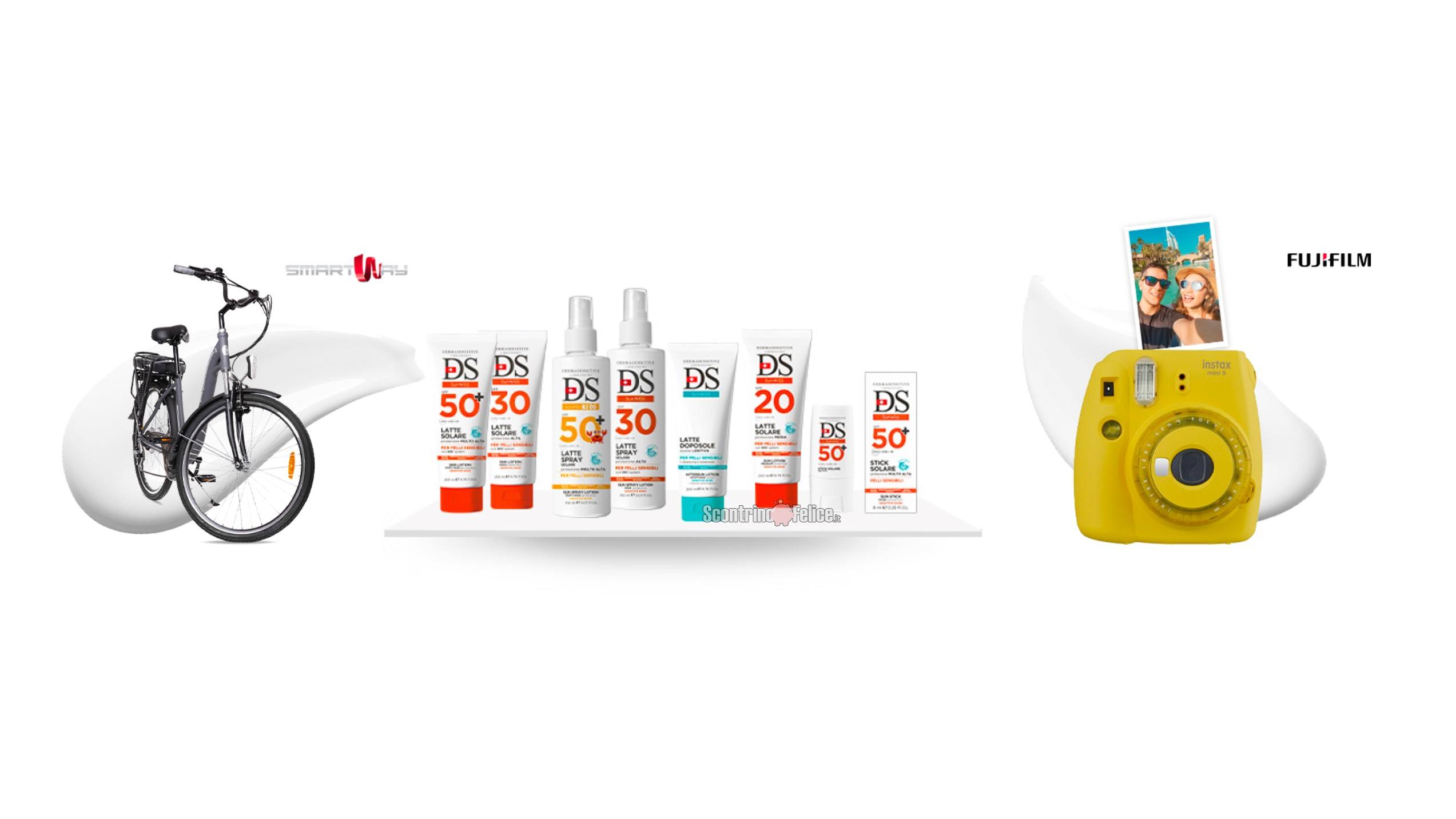 Concorso Dermasensitive Sunwiss Scatta la tua estate in palio E-bike Smartway e Instax Mini 9