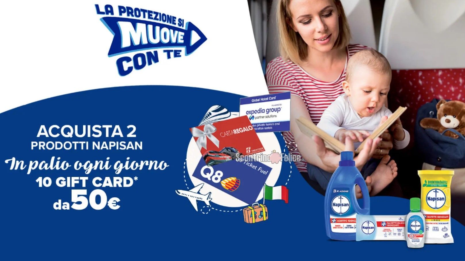 Concorso Napisan La protezione si muove con te vinci 610 Gift Card Digitali da 50 euro