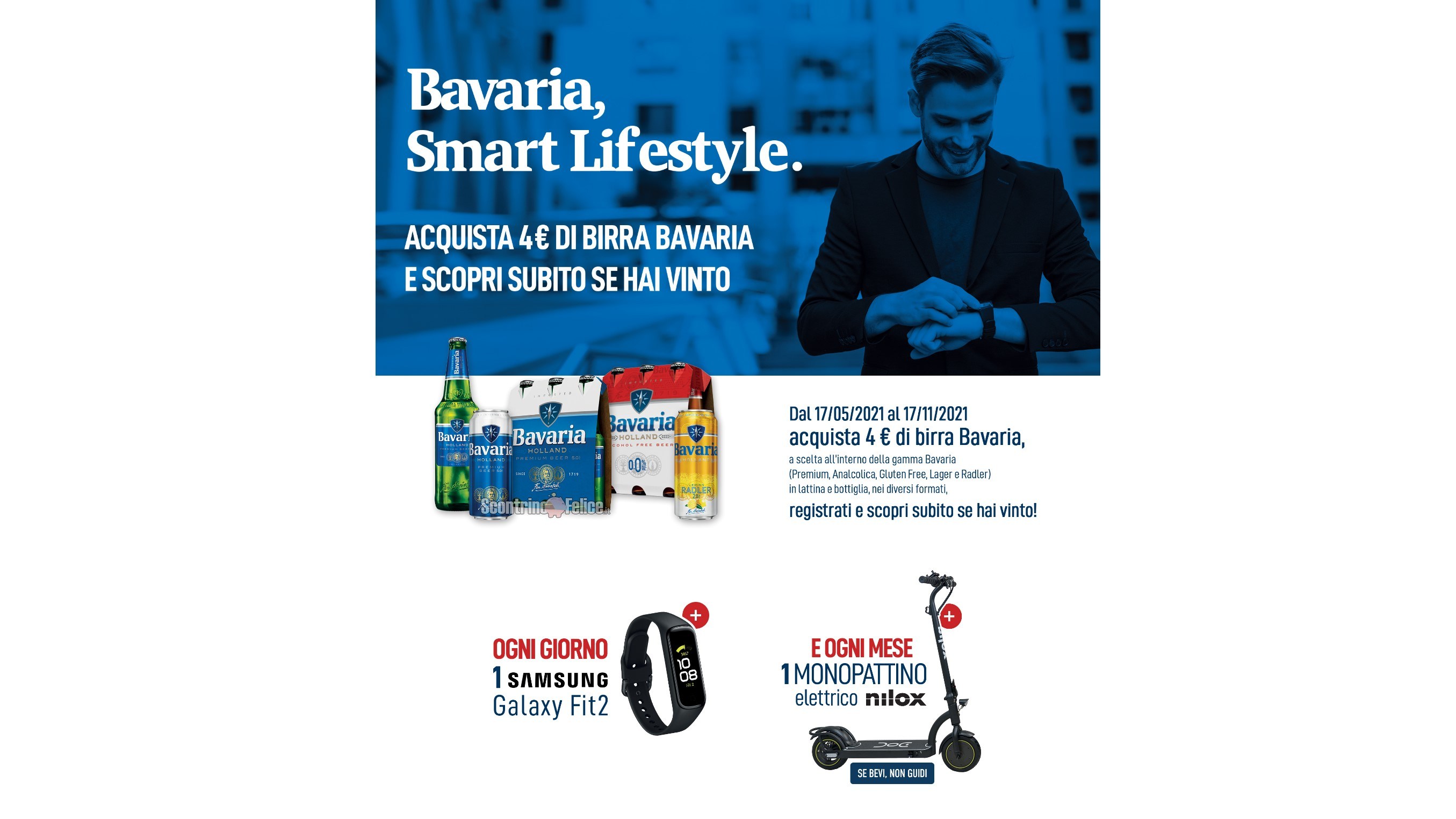 Concorso Bavaria Smart Lifestyle in palio Samsung Galaxy Fit 2 SM-R220 e Monopattini elettrici Nilox 8 Five