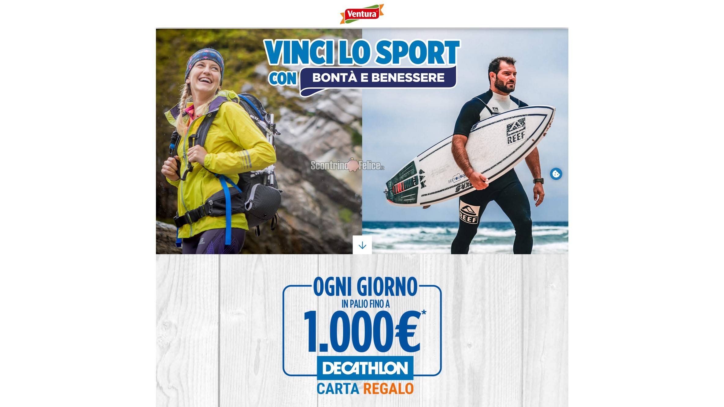 Concorso Ventura Vinci Lo Sport Con Bontà e Benessere in palio Gift Card Decathlon