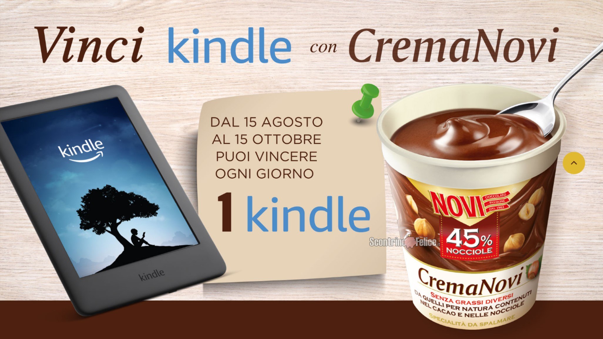 Concorso Crema Novi: vinci 1 Kindle ebook reader ogni giorno!