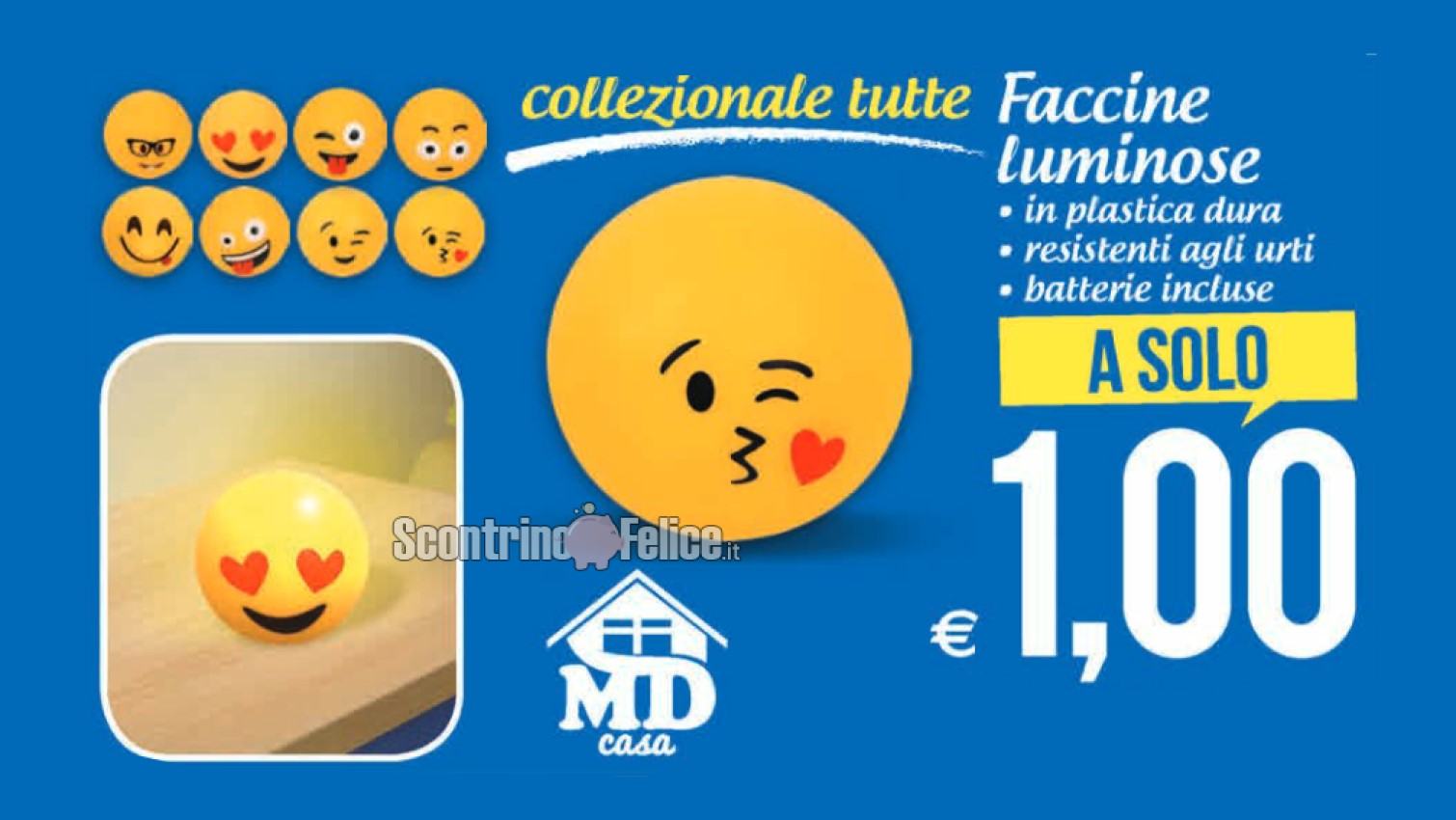 Faccine emoji luminose a solo 1 euro da MD: scopri come averle!