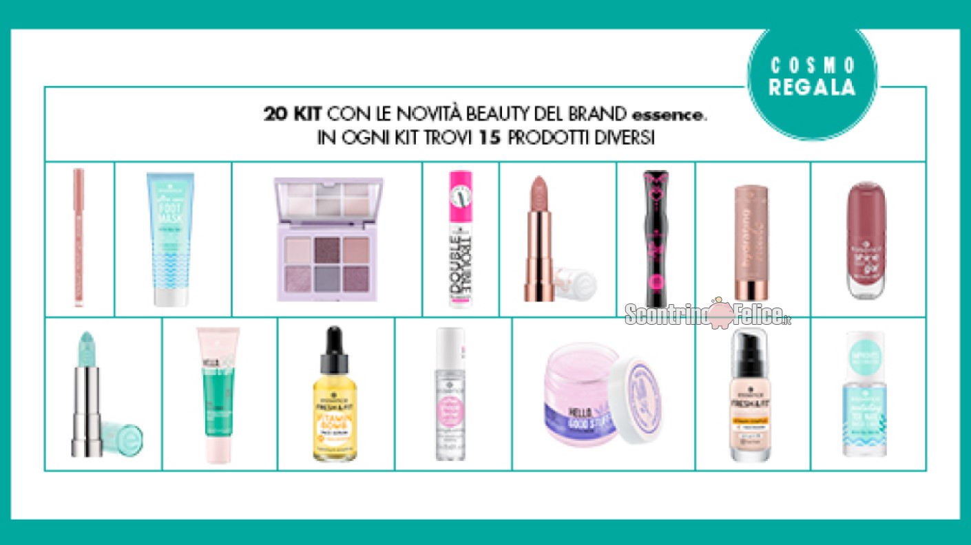 Vinci gratis 20 kit Beauty Essence 100% Vegan con Cosmopolitan