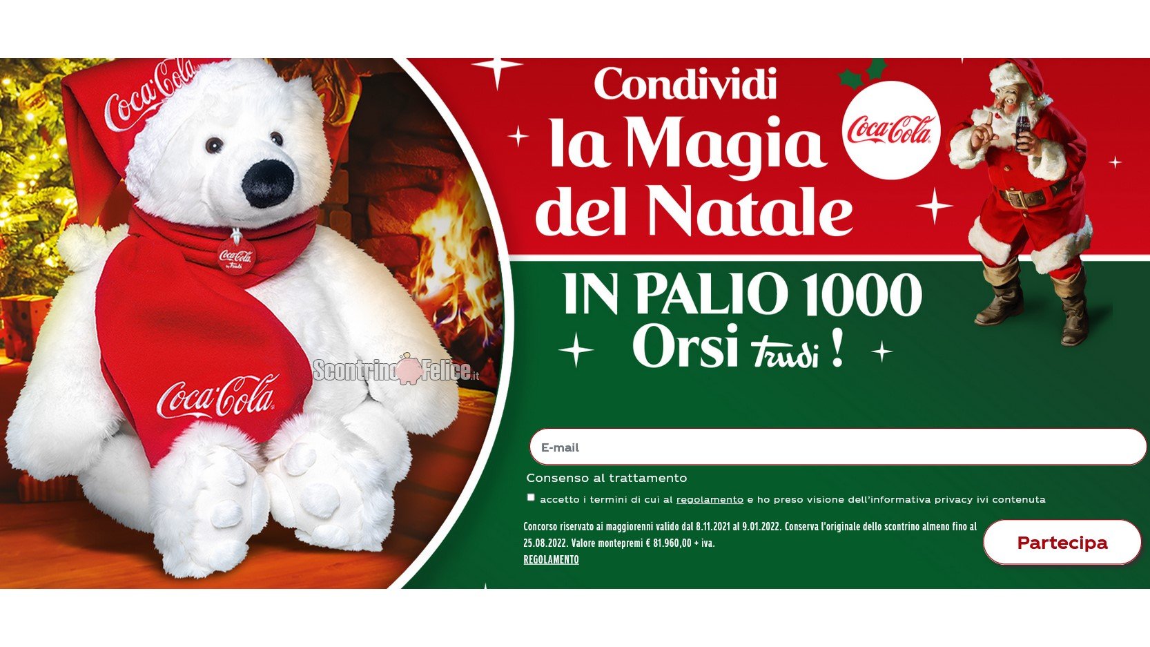 Concorso Coca-Cola, Fanta, Sprite, Kinley “Condividi La Magia Del Natale”: vinci 1000 orsi di peluche Trudi