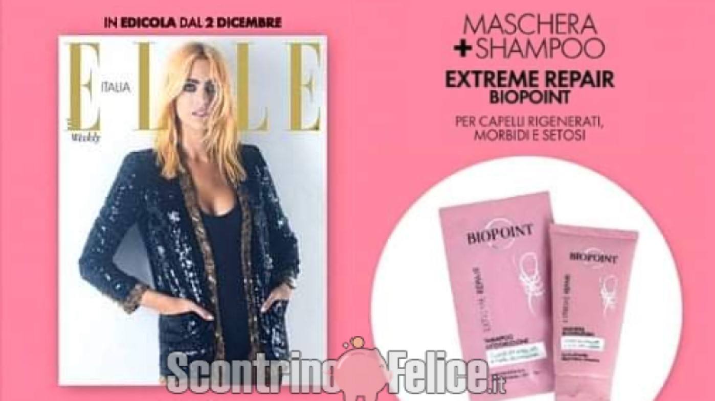 Omaggi in Edicola Maschera + Shampoo Extreme Repair Biopoint con Elle