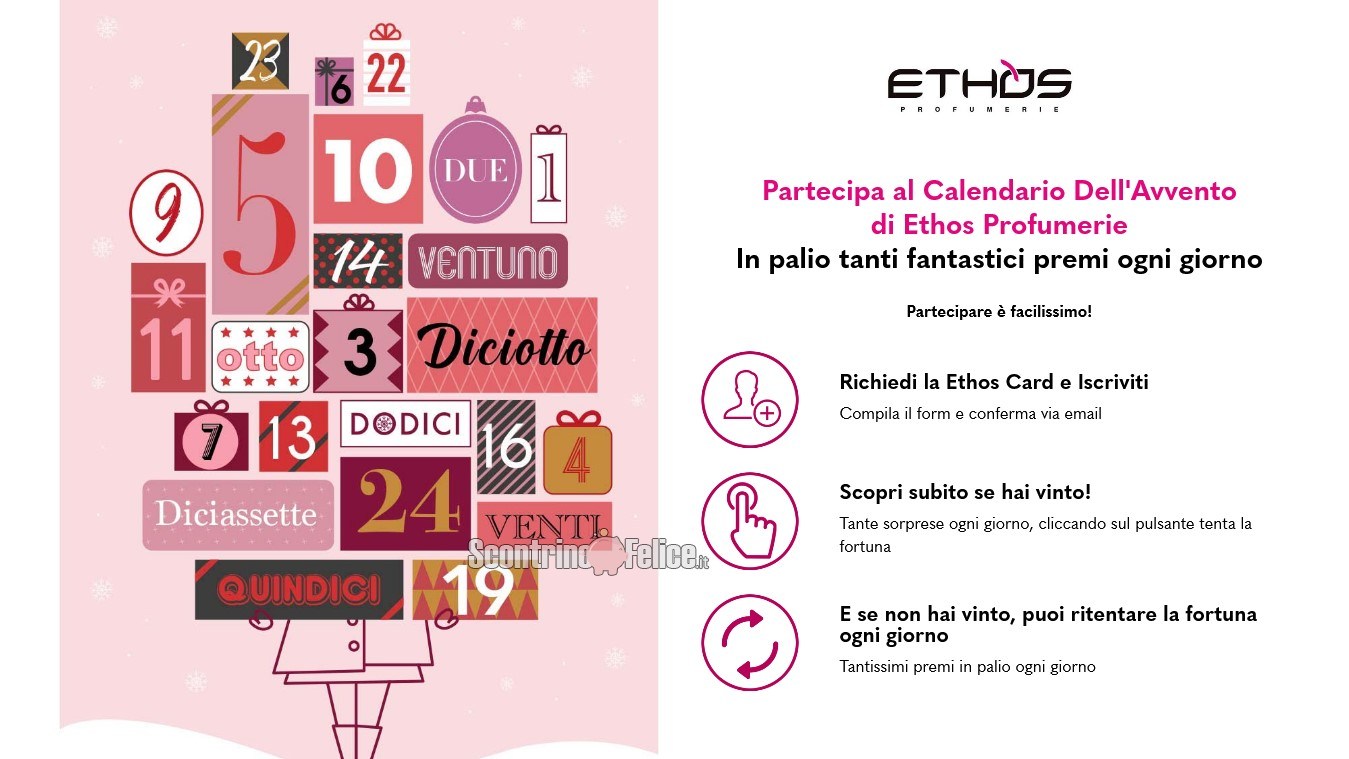 Calendario dell’Avvento Ethos Profumerie 2021