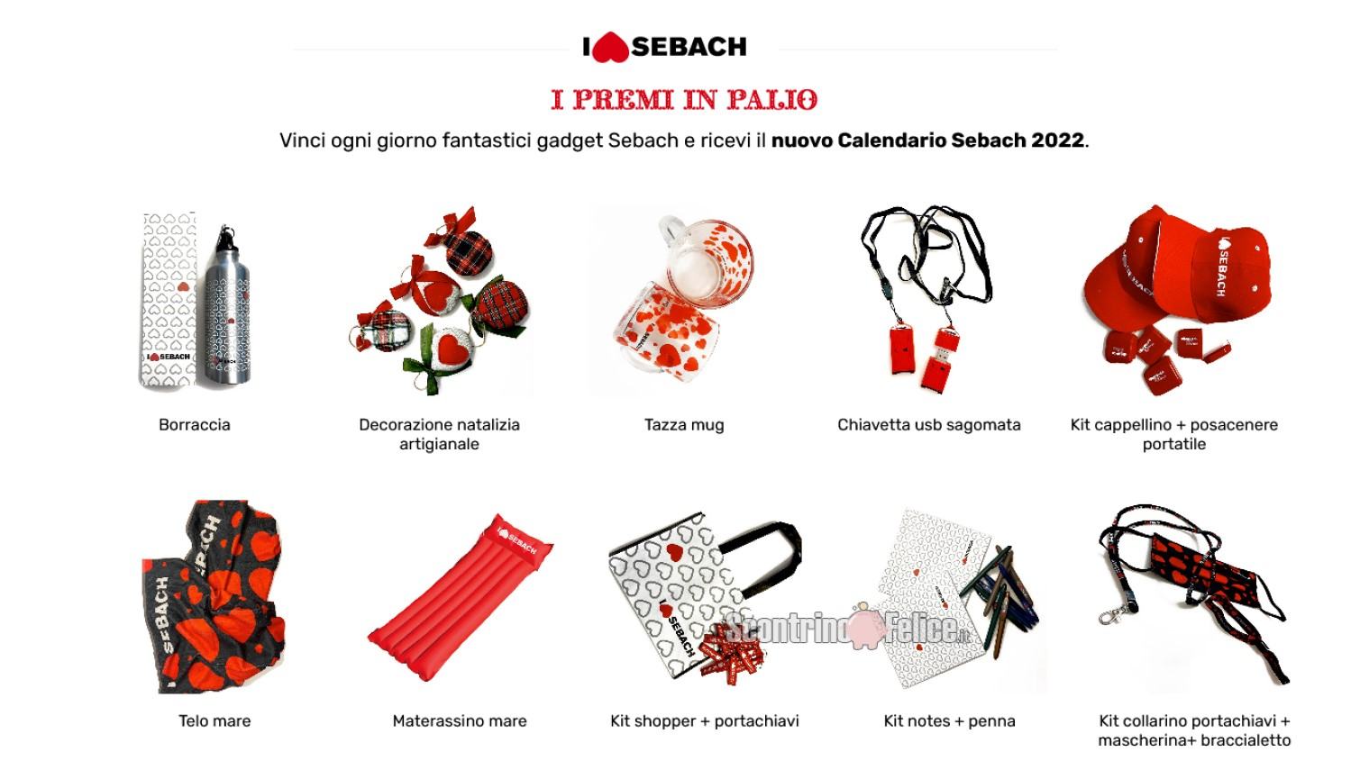 Calendario dell'Avvento Sebach 2021 vinci gadget