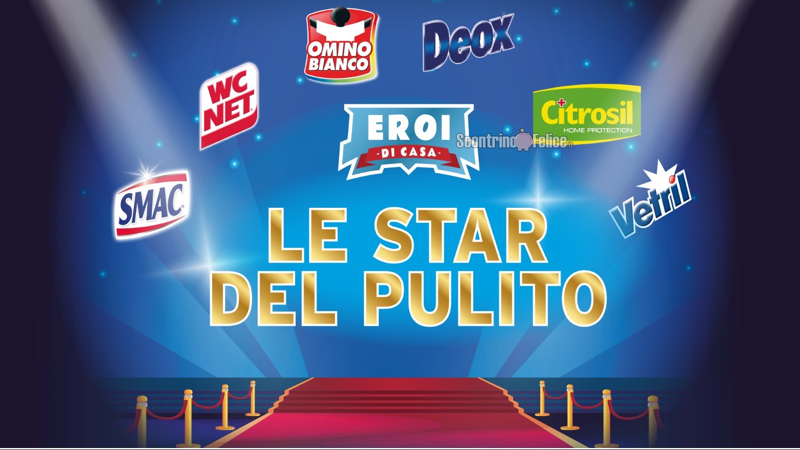 concorso a premi Vetril, Omino Bianco, Deox, WC Net, Smac, Citrosil Home Protection, Fornet, Argentil e Merito “Le star del pulito”