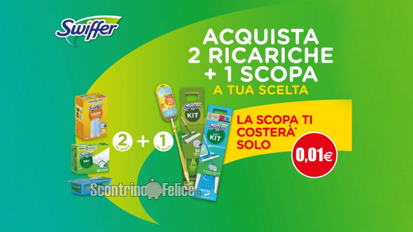 Cashback “Swiffer 1 centesimo”: ricevi il rimborso della scopa