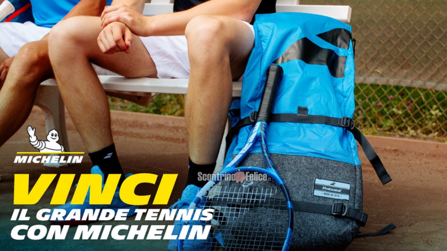 Concorso gratuito "Vinci il grande tennis con Michelin": in palio scarpe e borsoni Babolat, e 1 viaggio a Parigi per assistere al Grande Tennis!