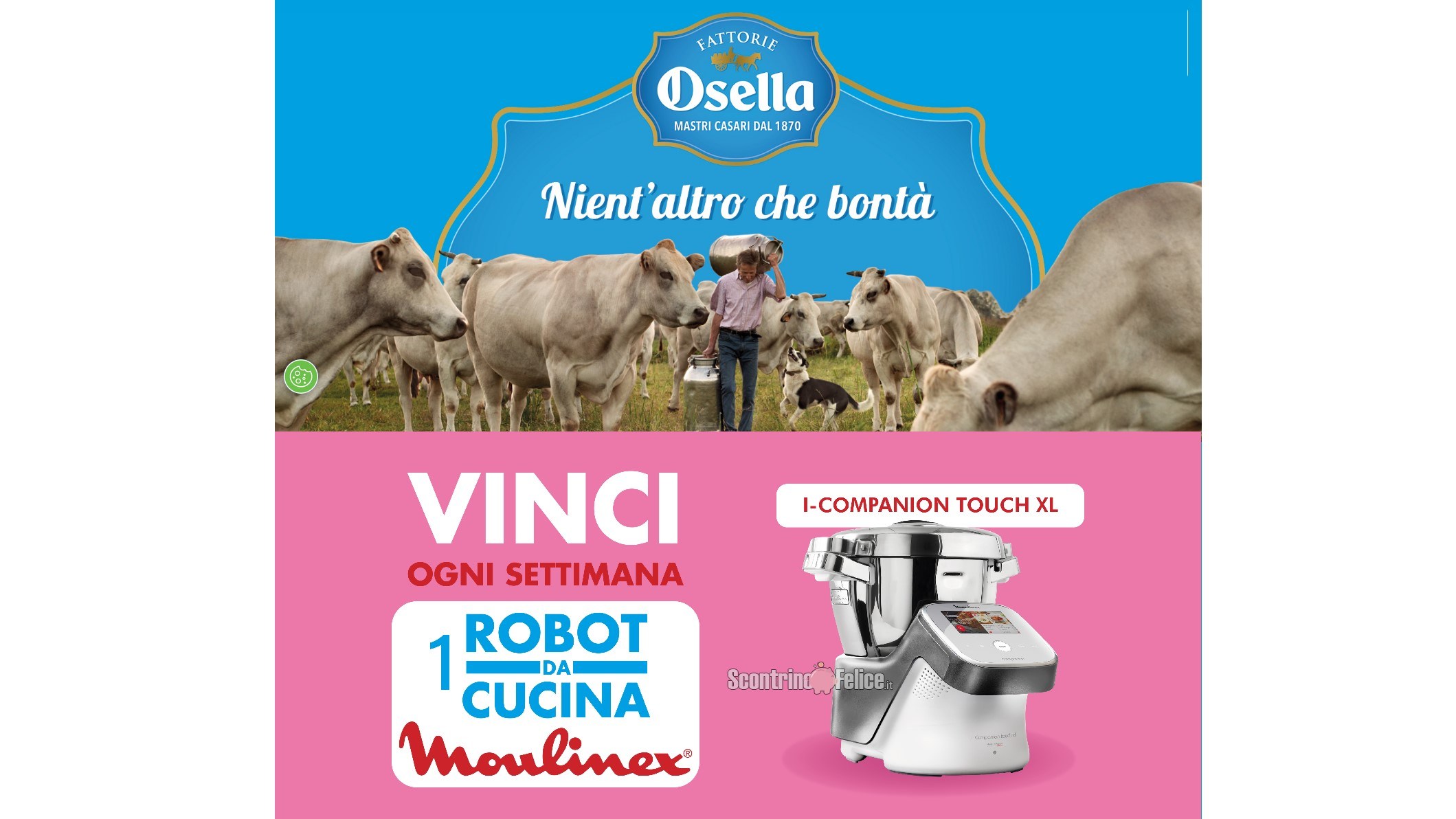 Concorso Osella “Nient’altro che bontà”: in palio 8 Robot Da Cucina Moulinex I-Companion Touch XL