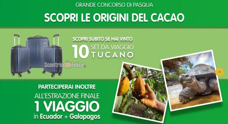 Concorso Uova di Pasqua Novi “Scopri le Origini del Cacao”: in palio 10 set di valigie Tucano e 1 viaggio in Ecuador e Galapagos
