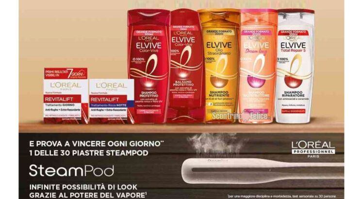 Concorso L'Oreal e Elvive da Lidl: vinci 30 piastre per capelli Steampod 3.0 di L’Oréal Professionnel