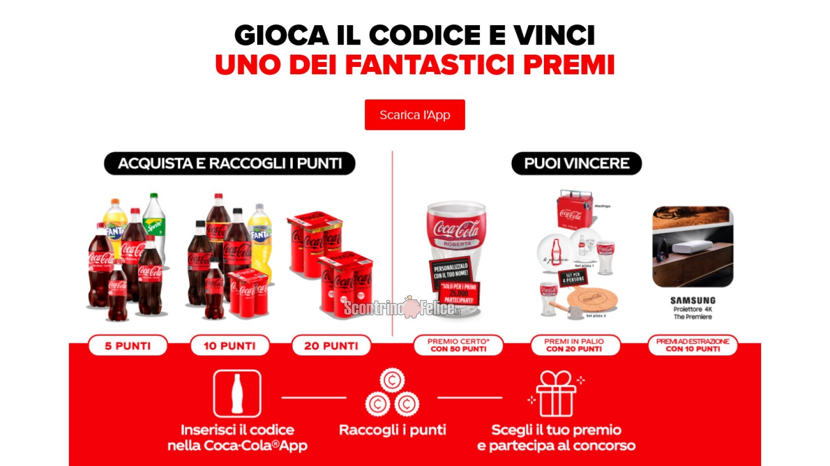“Ogni momento in famiglia è magico con Coca-Cola”: vinci premi brandizzati, proiettori Samsung e bicchieri personalizzati con nome (premio certo)