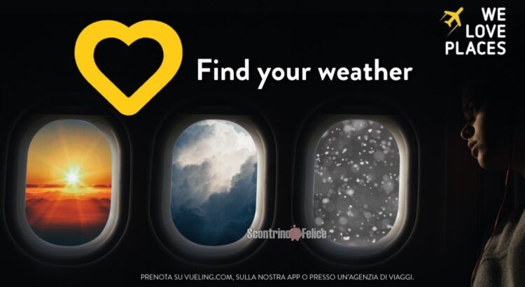 Vinci gratis volo A/R per 2 persone con Vueling #FindYourWeather